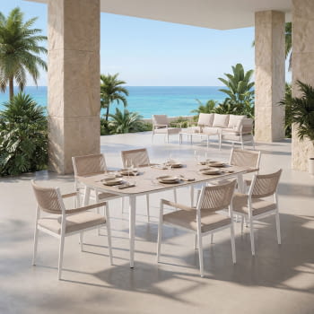Mesa Exterior Blanco/Cerámico (180x90)