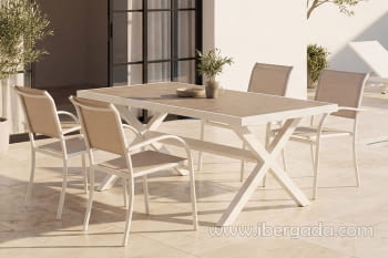 Mesa Exterior Blanco/Cerámico (185X94)