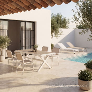 Mesa Exterior Blanco/Cerámico (185X94)