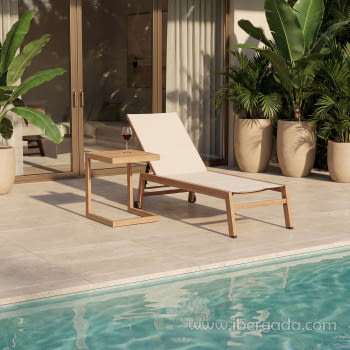 Mesa Exterior Auxiliar Aluminio/Madera (37x37x52)