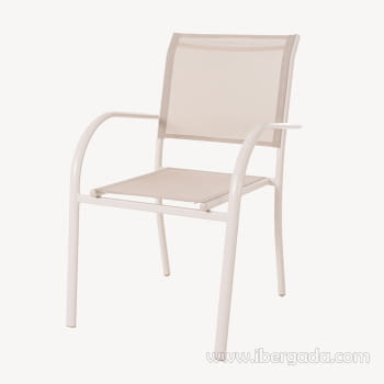 Silla Valentina Aluminio/Beige