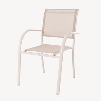 Silla Valentina Aluminio/Beige