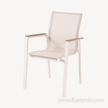 Silla Emma Aluminio/Beige