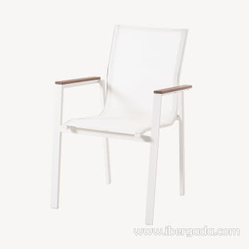 Silla Emma Aluminio/Blanco