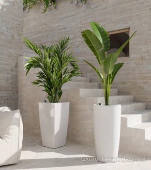 Macetero Santorini Brillo con Kit Autorriego (33x33x65)