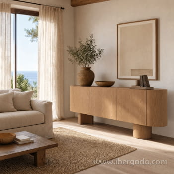 Aparador Pompeya Roble 3 Puertas (221x45x80)