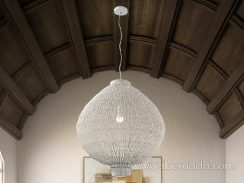 Colgante Muna Ratán Blanco 70cm