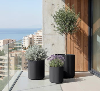 Macetero Cilíndrico Malibu Wavy (40x40x43)