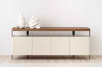 Aparador Sarela Beige Mate/Nogal (200x45x81)