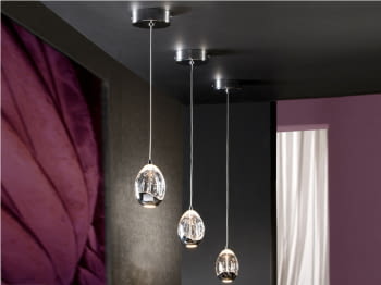 Colgante Rocio Cromo 1L LED