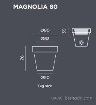 Macetero Magnolia 80 Light (80X80X76) - 3