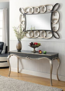 Espejo Coral Rectangular Plata/Negro (148x100)
