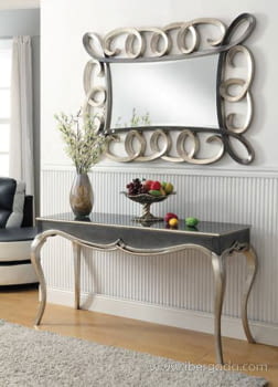 Espejo Coral Rectangular Plata/Negro (148x100)
