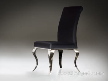 Silla Barroque Acero Negra
