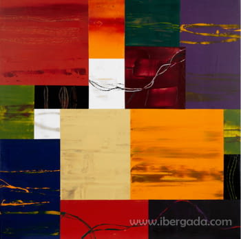 Cuadro Abstracto Colores (120x120)