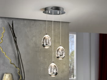 Lampara Rocio  Cromo 3L LED