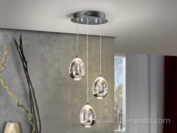 Lampara Rocio  Cromo 3L LED