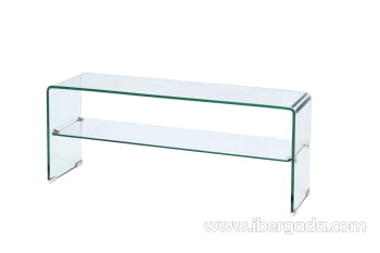 Mesa de TV Cristal con Balda (110x30x45)