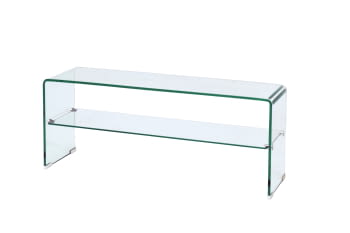 Mesa de TV Cristal con Balda (110x30x45)