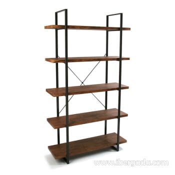 Estanteria Madera/Hierro 5 Baldas (100x33x179)
