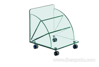 Mesa Cristal Con Ruedas Coimbra (38x38)