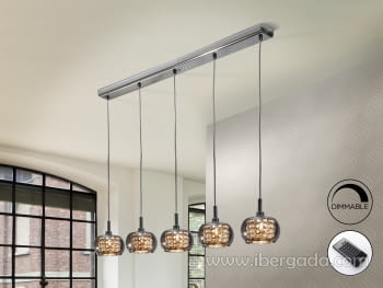 Lampara Arián 5L Dimable con Mando