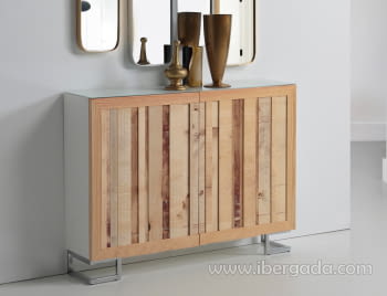 Taquillón Zapatero Nordic Blanco/Madera (115x27x85)