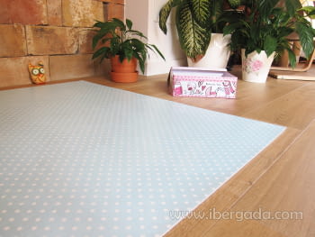 Alfombra Vinílica Infantil Puntos Azul-3