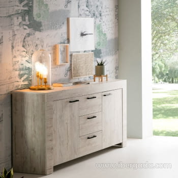 Mueble Aparador Michigan 2 Puertas 3 Cajones (150x42x85)
