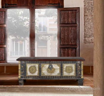 Baúl Madera Negro/Bronce (116x40x45)-5