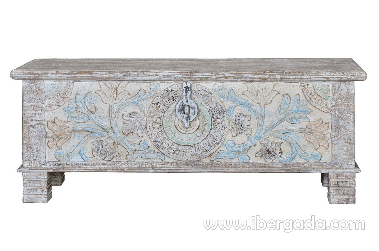 Baúl Madera Beige Rozado (116x40x45)-1