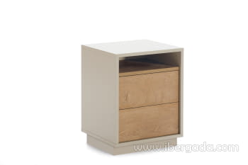 Mesita Fénix 2 Cajones Natural/Piedra (45x42x59)