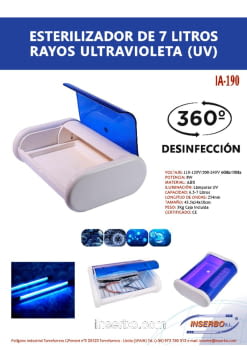 IA-190 Esterilizador de 7L rayos ultravioleta UV .pdf IA-190 Esterilizador de 7L rayos ultravioleta UV .pdf