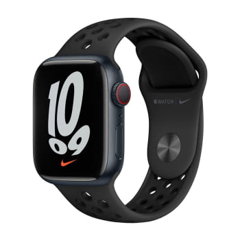 Apple Watch Series 7/ Nike/ GPS/ Cellular/ 41 mm/ Caja de Aluminio en Negro Medianoche/ Correa Deportiva Nike Antracita Negro - 1