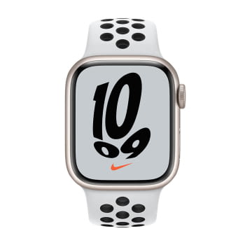 Apple Watch Series 7/ Nike/ GPS/ Cellular/ 41 mm/ Caja de Aluminio en Plata/ Correa Deportiva Nike Platino Negro - 2