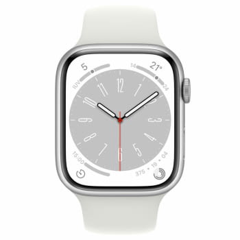 Apple Watch Series 8/ GPS/ 45mm/ Caja de Aluminio Plata/ Correa Deportiva Blanca - 2