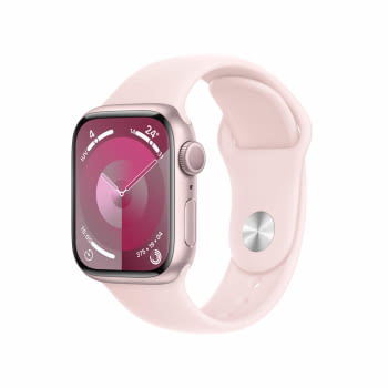 Apple Watch Series 9/ GPS/ 41mm/ Caja de Aluminio Rosa/ Correa Deportiva Rosa Claro