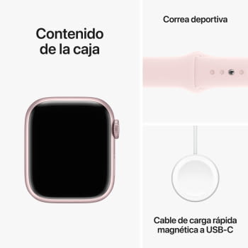 Apple Watch Series 9/ GPS/ 41mm/ Caja de Aluminio Rosa/ Correa Deportiva Rosa Claro - 2