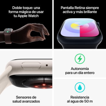 Apple Watch Series 9/ GPS/ 41mm/ Caja de Aluminio Rosa/ Correa Deportiva Rosa Claro - 3