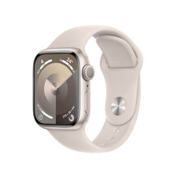 Apple Watch Series 9/ GPS/ 41mm/ Caja de Aluminio Plata/ Correa Deportiva Blanco Estrella - 1
