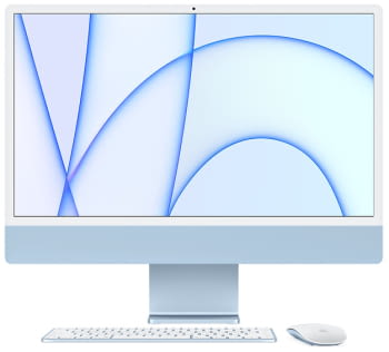 Apple iMac 24" Retina 4.5K/ Chip M1 CPU 8 Núcleos/ 8GB/ 256GB/ GPU 7 Núcleos / Azúl - 1
