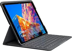 Funda con teclado - Logitech Slim Folio, Bluetooth, para iPad 2019 10.2", Gris - 1