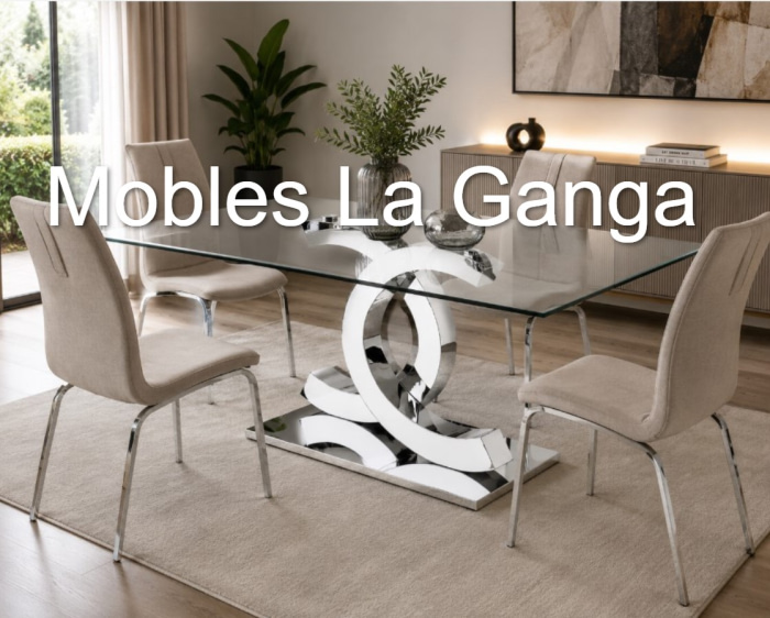 Mesa de cristal templado modelo chanel