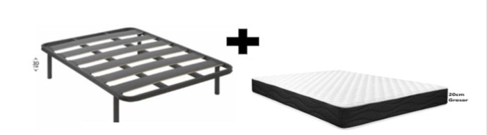 PACK DESCANSO COLCHON+SOMIER+PATAS ROSCADAS MOD-01 DE ALFA