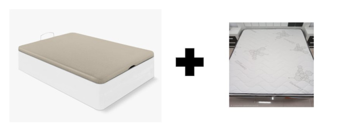 PACK DESCANSO 03 CANAPE ABATIBLE +COLCHON ACTIVO CARBONO 24