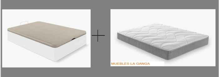 Pack descanso canapé abatible + colchón muelles ensacados Master