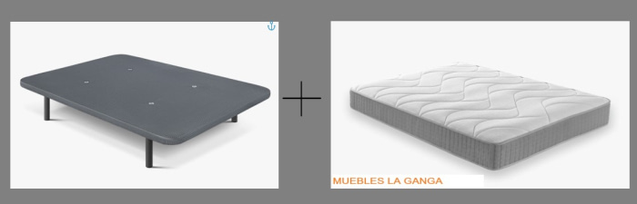 Pack descanso base tapizada + colchón muelles ensacados