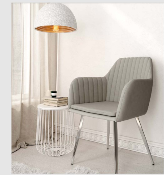 Silla modelo Detroit patas cromadas