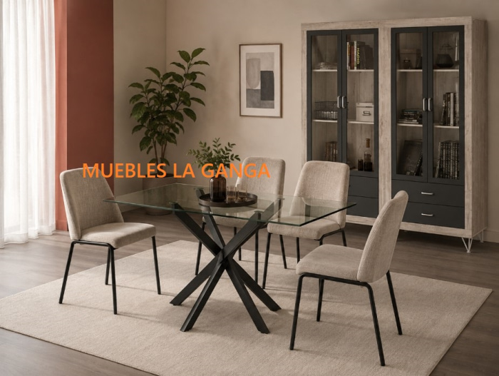 Mesa comedor fija modelo Nexy patas negras