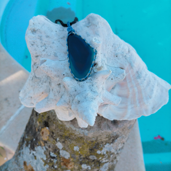 Colgante de ágata azul laminada - 2